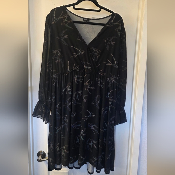 Torrid Black Bird Print Dress - Picture 6 of 7